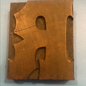 Handcrafted letterpress block vintage